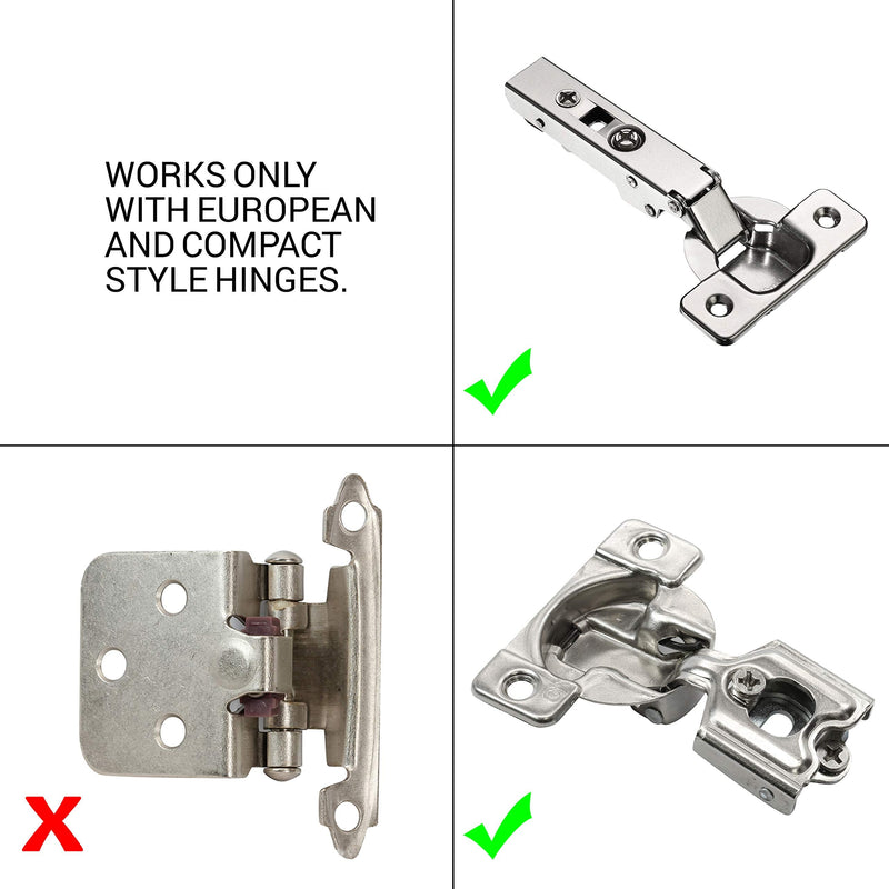 Rok Hardware 25 Pack Soft Close Damper for Cabinet Doors/Compact /SoftClose Cabinet Adapter/Hardware/Polished Nickel/Hinge SCD103