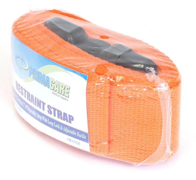 Primacare IR-5008 Unisex 2 Piece Restraint Strap with Loop Lock for Patients, Adults and Kids, Medical Waterproof Straps with Adjustable Locking for Easy Attachment, 9 Feet, Orange