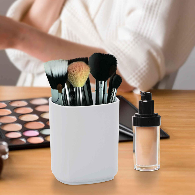 Acrimet Jumbo Pencil Holder Pen Cup Caddy Desktop Organizer (Plastic) (White Color)