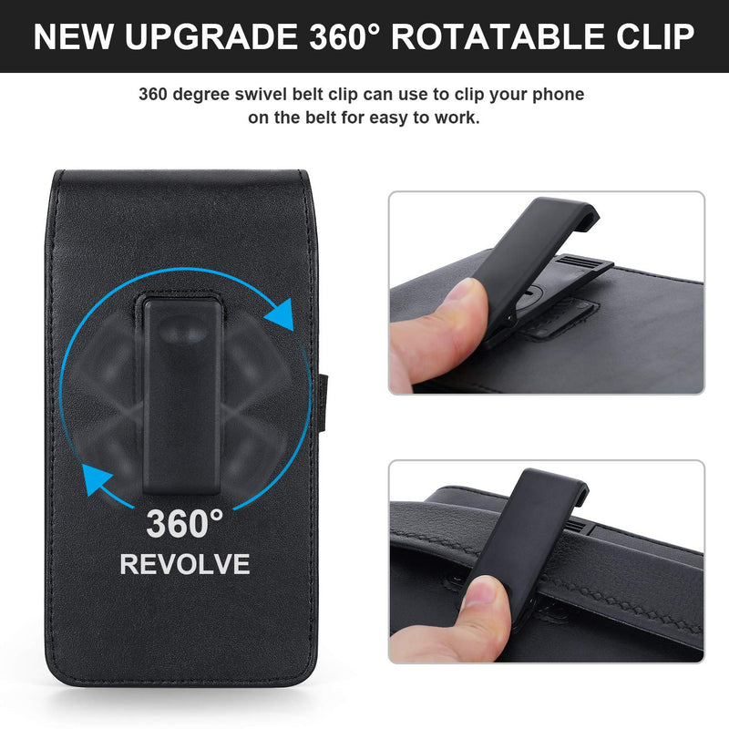 BECPLT Holster for Galaxy Z Fold 4 Leather 360 Rotating Belt Clip Pouch Case Cover for Samsung Galaxy Z Fold3 5G Galaxy Fold4 5G Galaxy Z Fold2 5G -Black