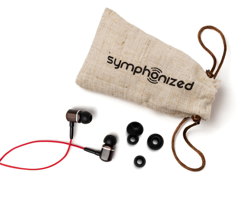 Symphonized MTRX Premium Genuine Wood In-ear Noise-isolating Headphones with Mic and Nylon Cable (Red) Red