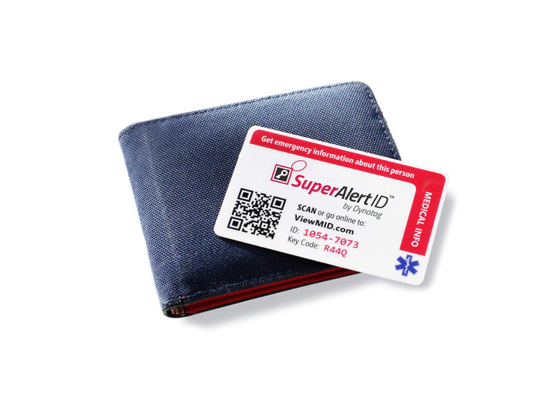 Dynotag SuperAlert™ Smart Medical ID with Detailed Online Profile; Wallet and Keychain Card kit with Lifetime Subscription