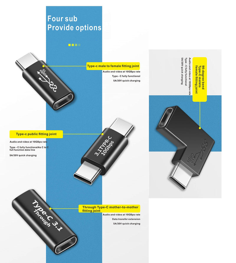BOLS USB C Adapter (4 pcs), Support USB C Full Function, Support 10GBbps Rate, Audio and Video, Fast Charging Adapter…