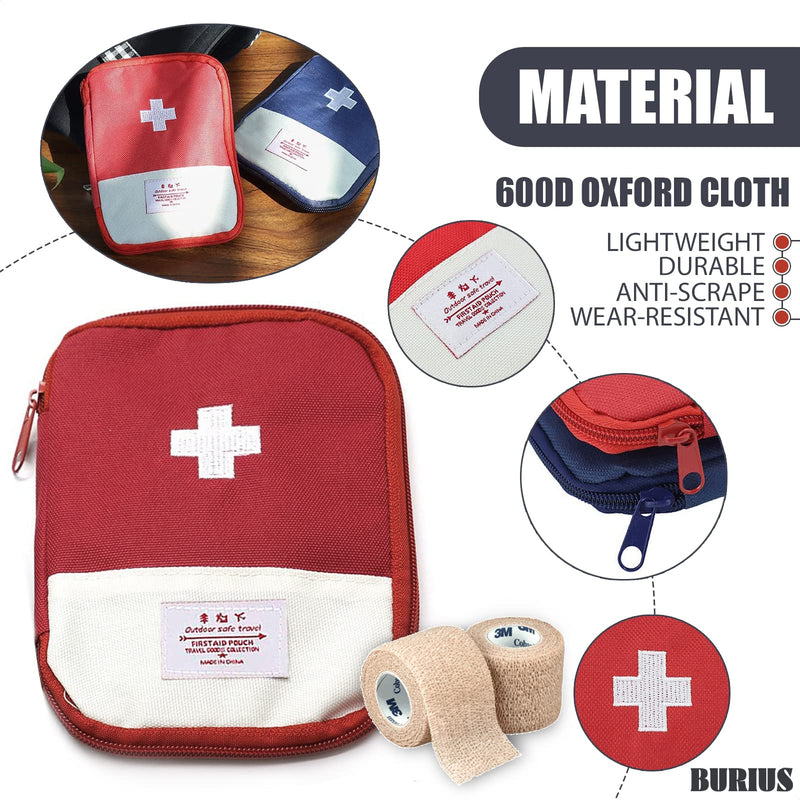 Empty First Aid Bag Medicine Organizer - 2Pcs Small Medicine Bag Home Office Outdoor First Aid Kit Medicine Bag for Traveling First Aid Bags Empty - Home First Aid Kit Small Cross Patch Paramedic Bag