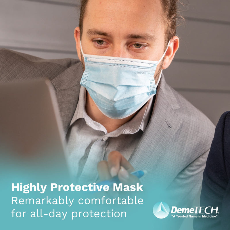DemeTECH ASTM Level 3 Highly Protective 3 Layer Face Mask with Ear Loops - Made in the USA 50