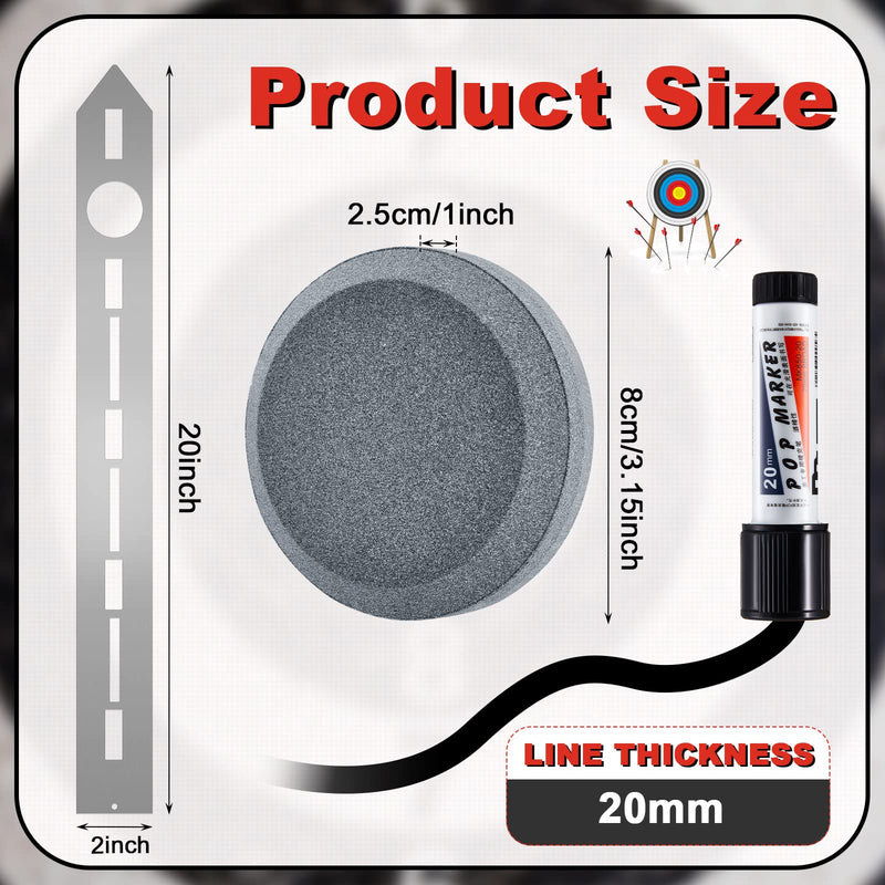 Axe Throwing Target Template Stencil, 3 Pieces Standard Markers and Axe Sharpening Stone Multi Purpose Whetstone Blade Sharpener for Drawing Axe Throwing Target Template