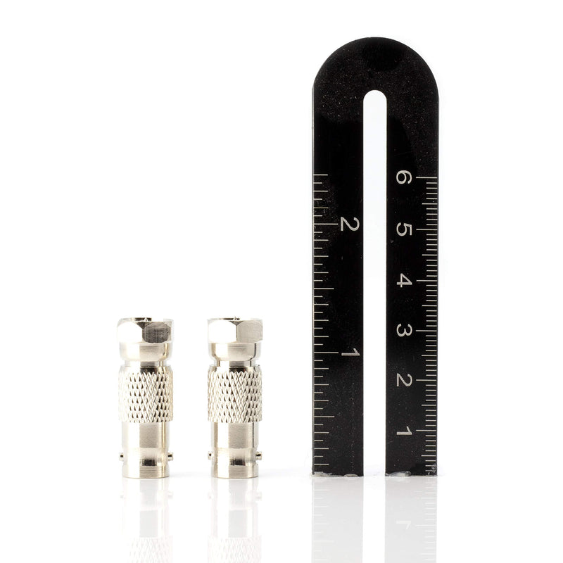 RF (F81) and BNC Coaxial Adapter - BNC Female to Male F81 (F-Pin) Connector, Adapter, Coupler, and Converter - for RG11, RG6, RG59, RG58, SDI, HD SDI, CCTV - 4 Pack Silver BNC Female