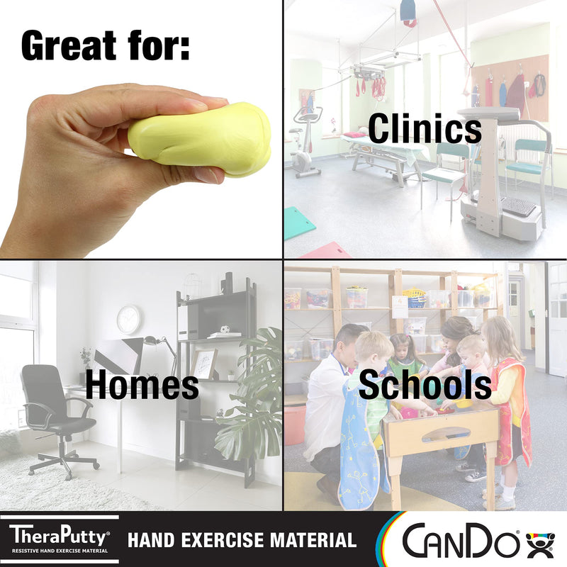 CanDo Theraputty Plus Hand Exercise Putty for Rehabilitation, Exercises, Hand Thearpy, Occupational Therapy, Hand Strengthening, Improve Motor Skills, Stress Relief 3-Ounce X-Soft