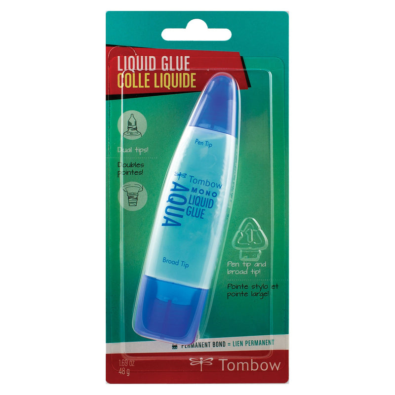 Tombow MONO Aqua Liquid Glue, Permanent Bond, 50 ml, Clear, Carded (62181) Original Version