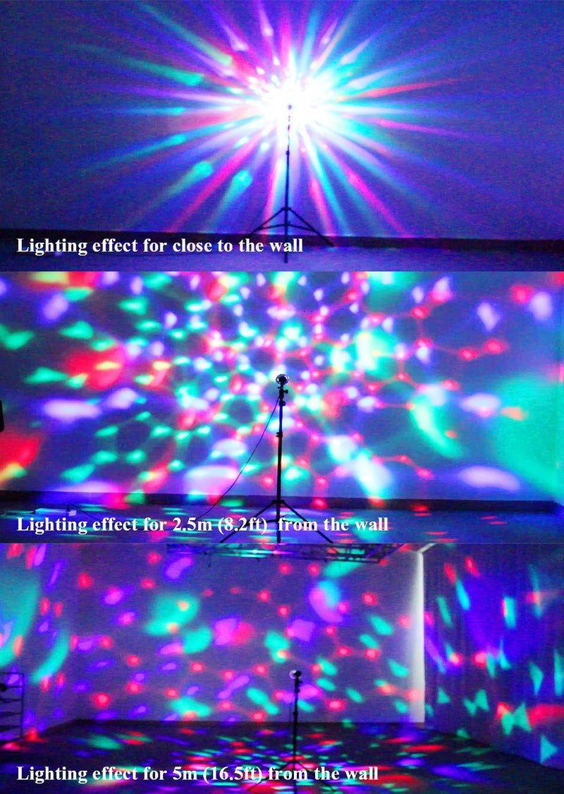 OTTFF 3W E27 Disco Ball Lamp RGB Rotating LED Sound Activated Strobe Lights Party Bulb Stage Light for Family Parties ,Birthday,Desk Lamp with Remote Control
