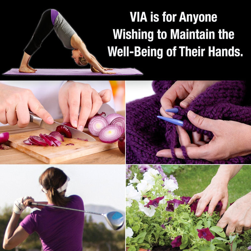 PROHANDS VIA Hand Exerciser, Finger Exerciser (Hand Grip Strengthener), Spring-Loaded, Finger-Piston System, Isolate and Exercise Each Finger 6 lb (Medium Tension) Purple - Via