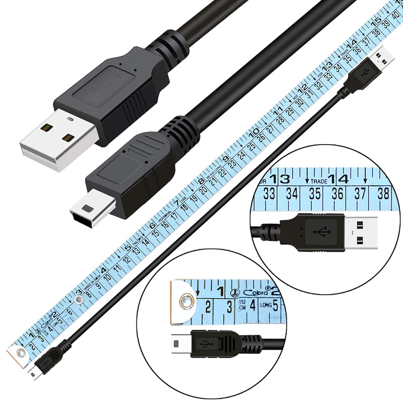 SaiTech IT 10 Pack USB 2.0 A to Mini 5 pin B Charging Cable for External HDDS/Camera/Card Readers/MP3 Player/PS3 Controller/GPS Receiver-Black -35cm(1 feet) 10 Pack - 35 CM