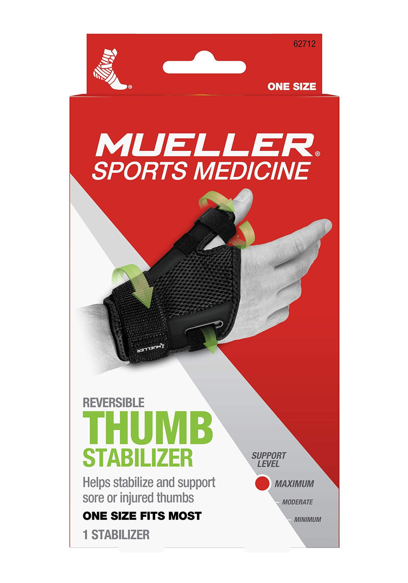 Mueller Sports Medicine Adjust-to-Fit Thumb Stabilizer, For Men and Women, Black, One Size Fits Most