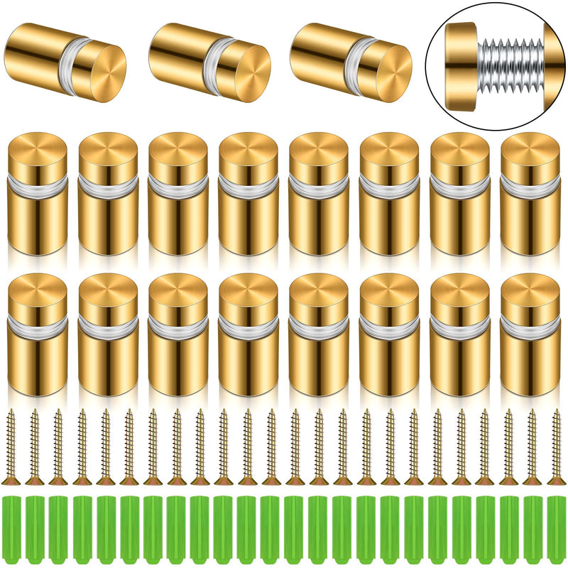 Stainless Steel Standoff Bolt Screw Advertising Standoff Mount Metal Standoff Acrylic Sign Standoff Quartet Whiteboard Mounting Hardware Gold Motherboard Standoff and Screw 0.47 x 0.79 Inch (48 Sets) 48