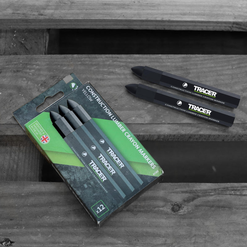 Tracer Lumber Pens Pack of 12 Black 12 x Black Marking Pens for Various Surfaces