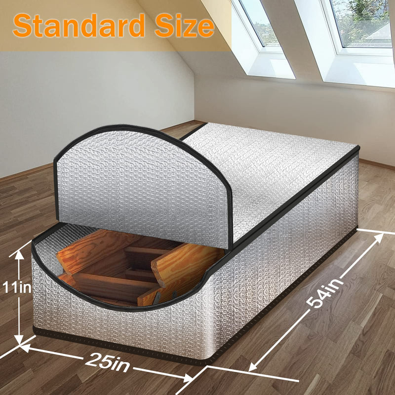 Eapele Attic Stairs Insulation Cover Tent 25”x54”x11” for Pull Down Stairs, Double Bubble Reflective Radiant Barrier Reflects 95% of Radiant Heat