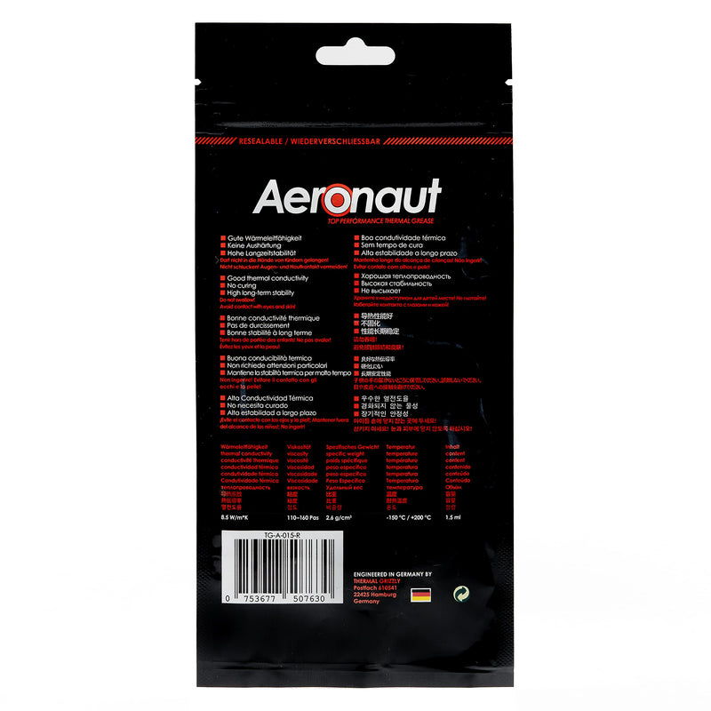Thermal Grizzly - Aeronaut - High Performance Thermal Paste - Cooling and Mute Heat Sink Paste for CPU (All Kinds of Them) and Graphics Card Coolers (3.9 Gram) 3.9 Gram