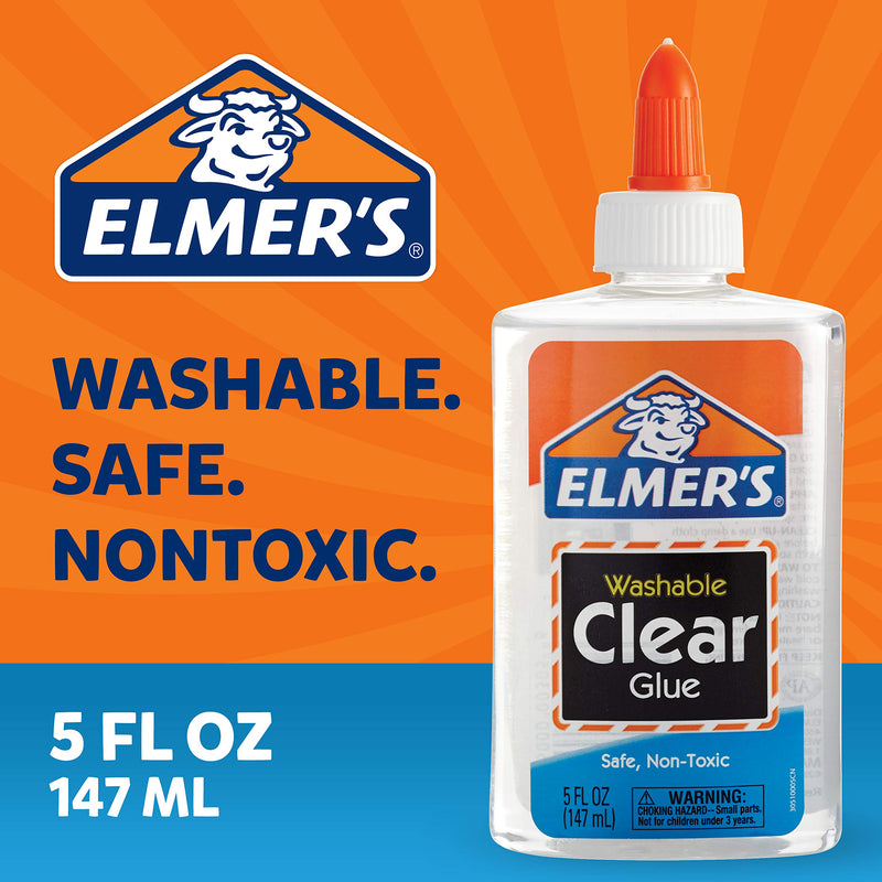 Elmer's E305 School Glue Washble Clear, 5 oz, Clear 5 Oz.