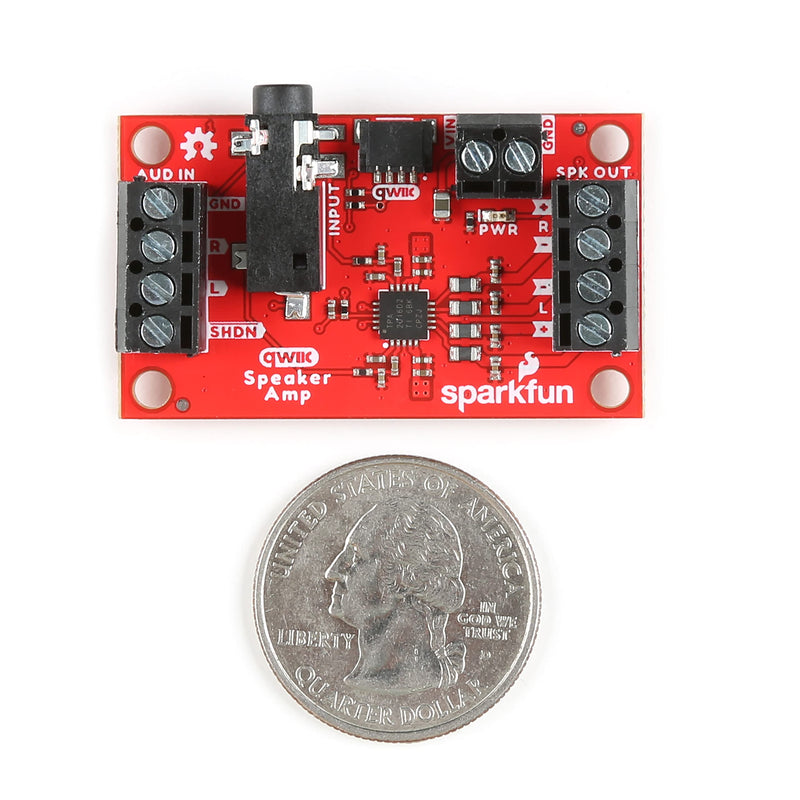 SparkFun Qwiic Speaker Amp TPA2016D2 Stereo Class-D Audio Amplifier Featuring Dynamic Range Compression, Automatic Gain Control and Volume Control