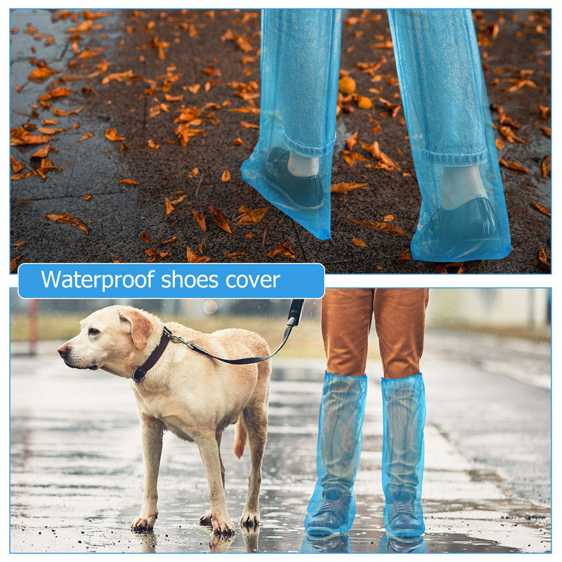 Disposable Boot Covers Plastic Long Waterproof Shoes Cover Over The Knee Shoes Cover for Men Women 20