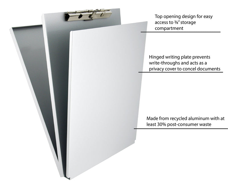 Saunders Recycled Aluminum A-Holder Form Holder – Letter Size Form Holder with Hinged Writing Plate. Office Supplies Silver