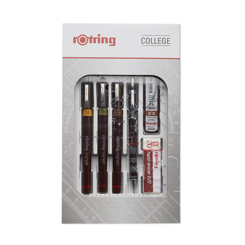 rOtring S0699370 Isograph Technical Drawing Pens, Set, 3-Pen College Set (.20-.50 mm),Brown 0.20 mm, 0.30 mm, 0.50 mm