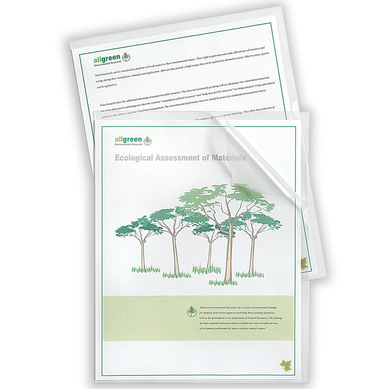 C-Line Biodegradable Poly Project Folders, Reduced Glare, Clear, 8.5 x 11 Inches, 25 per Box (62627)