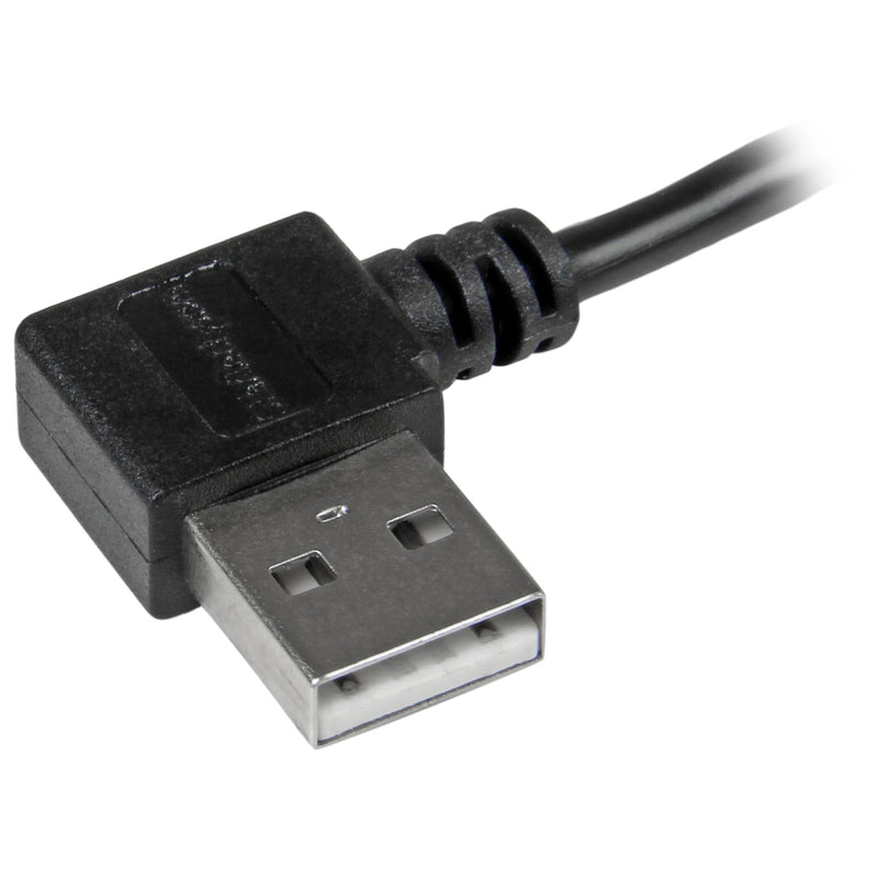 StarTech.com 2m 6 ft Micro-USB Cable with Right-Angled Connectors - M/M - USB A to Micro B Cable - 6ft Right Angle Micro USB Cable (USB2AUB2RA2M),Black 6 ft / 2m