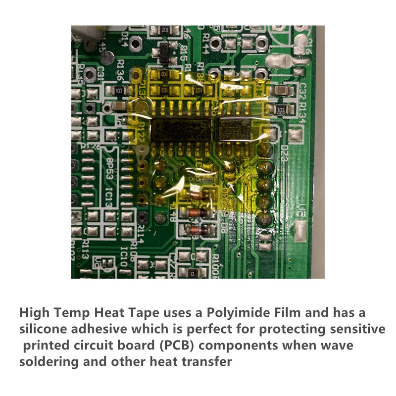 TXINLEI High Temperature Tape, 2 inch (50mm) X 108 FT (33M) Polyimide Resistant Tape Silicone Adhesive for 3D Print Platform, Soldering,