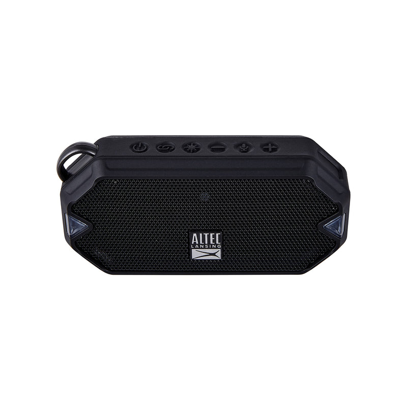 Altec Lansing HydraMini Wireless Bluetooth Speaker, IP67 Waterproof USB C Rechargeable Battery with 6 Hours Playtime, Compact, Shockproof, Snowproof, Everything Proof (Black) Black