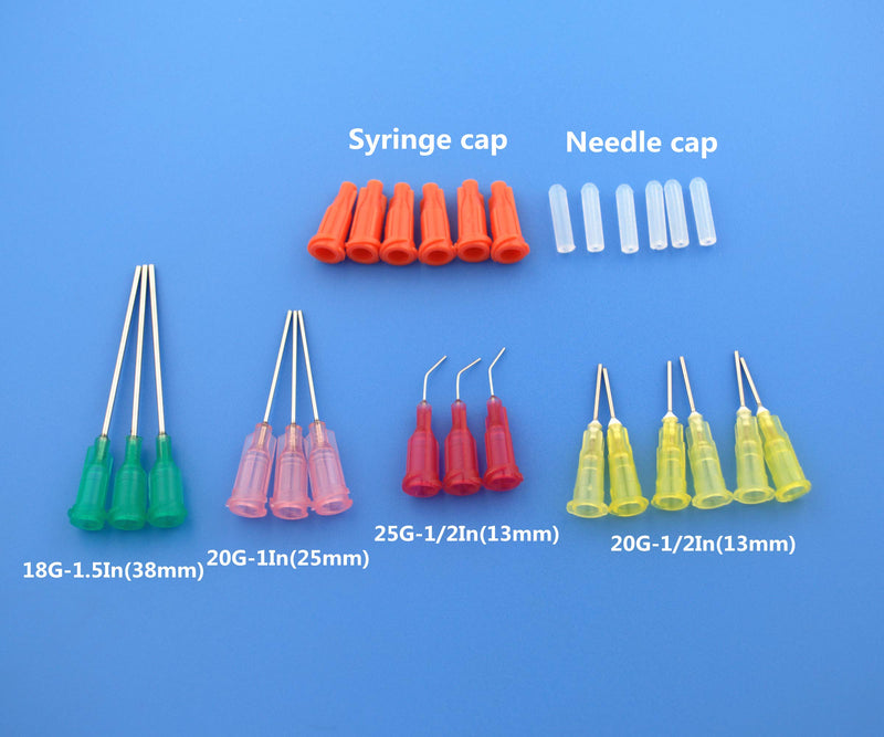6Pcs Syringe Bottle with 15Pcs Dispensing Needles and 12Pcs Cap (30ml+50ml)