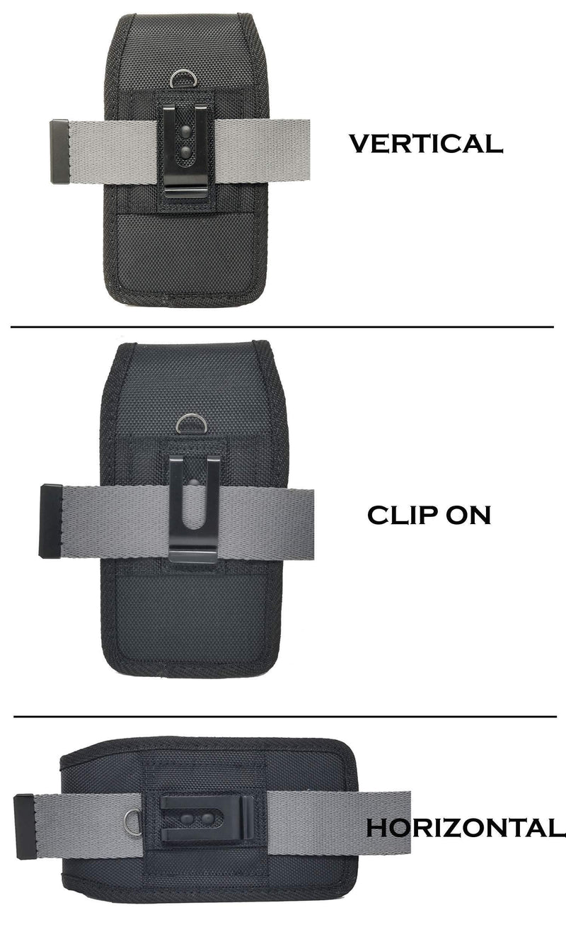 AISCELL Metal Clip Tactical Holster ,Rugged Nylon Pouch Belt Case for Iphone 12 Pro Max,11, 11 Pro Max, Xs Max, Xr, 8 Plus ,7 Plus, 6S 6 Plus with Hybrid Armor Protective Cover ,Waterproof Case ,Battery Case on