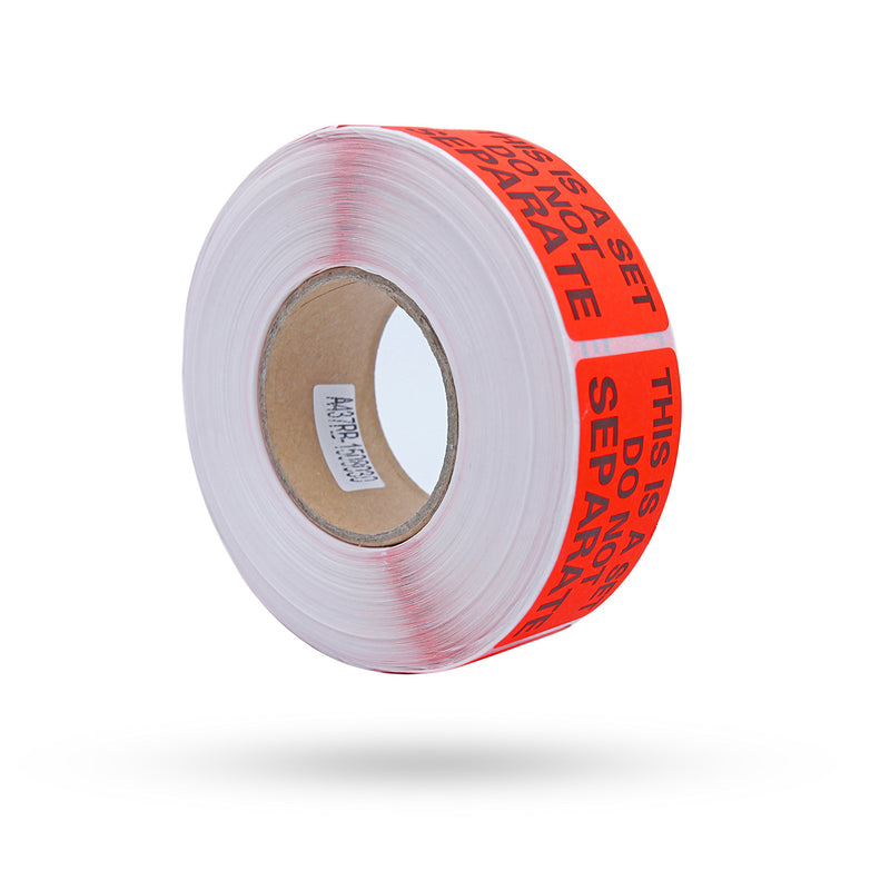 X-Lounger 5 Rolls/2500 Labels - "This Is a Set Do Not Separate" Stickers 1" X 2" Bulk Pack