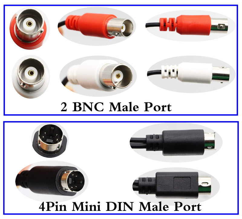 zdyCGTime 4-PIN Mini-DIN S-Video Male to 2 BNC Female Y Splitter Extension Adapter Cable.Video Signal Transmission for Devices Such as oscilloscopes and Monitors (26CM) 26CM