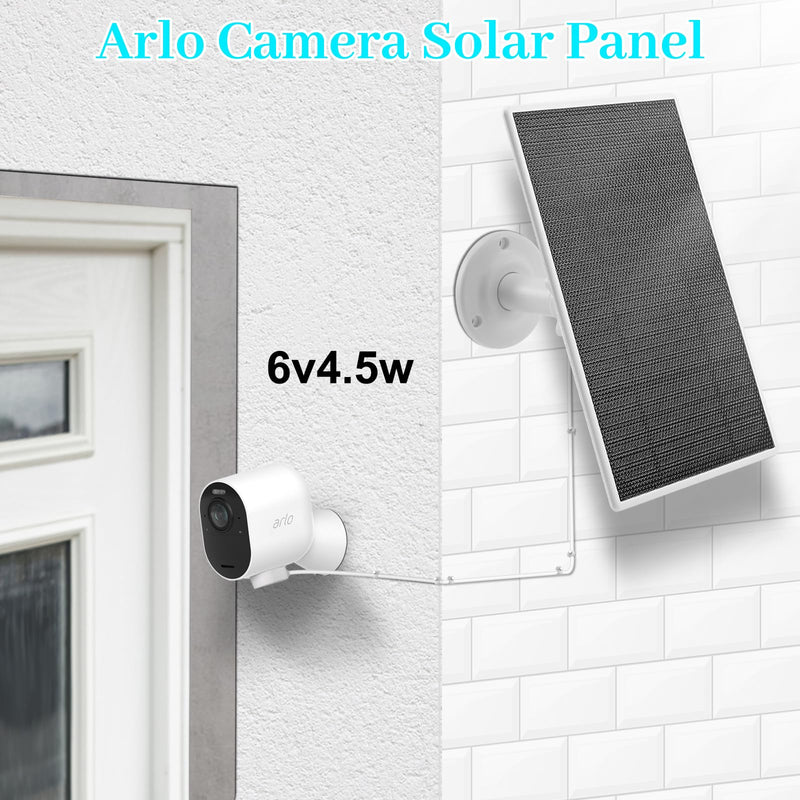 Solar Panel Charger for Arlo Camera, Power Compatible with Pro 4, Arlo Pro 5S, Pro 3, Floodlight, Ultra 2, and Ultra Cameras, 13ft/4m Cable, 6V4.5W