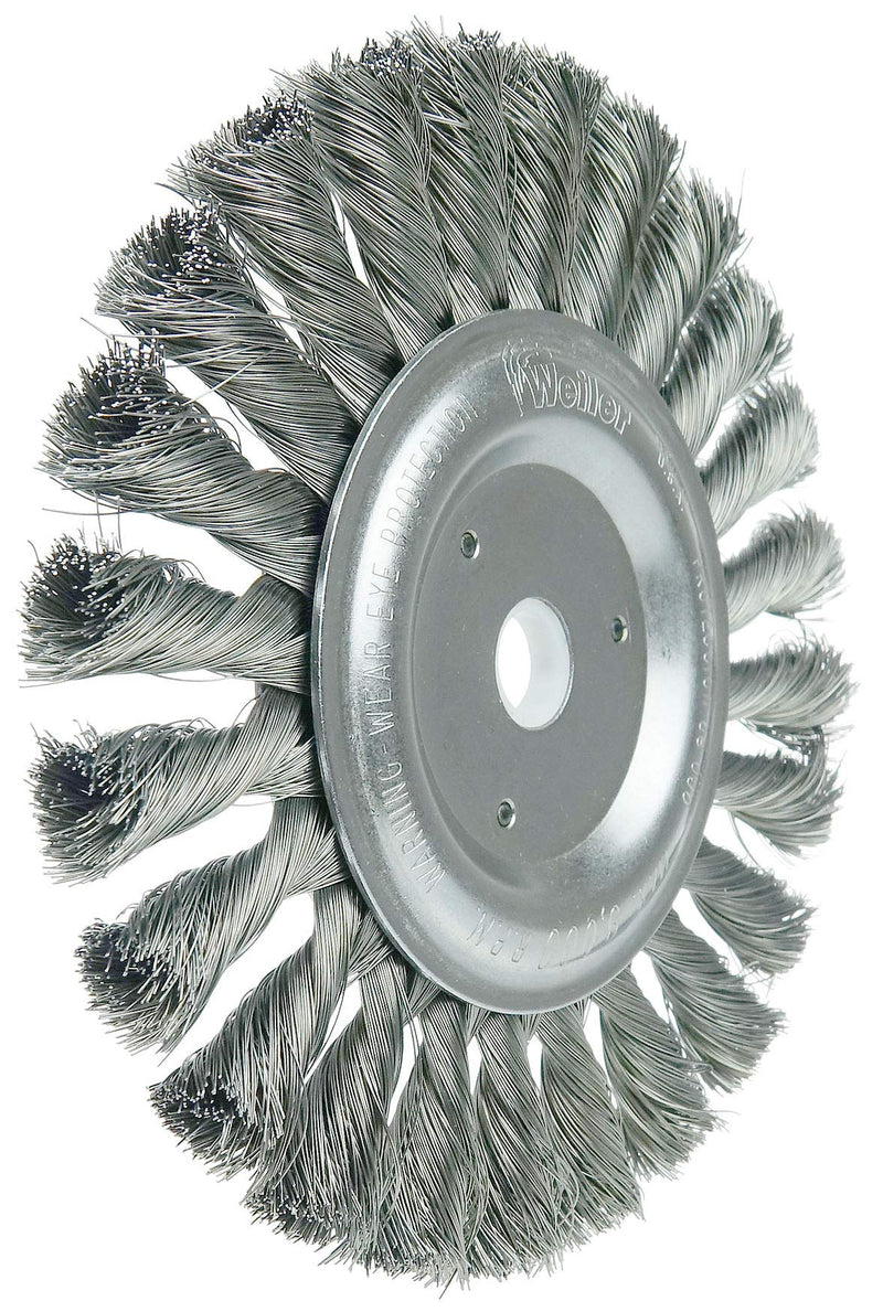 Weiler 08085 6" Standard Twist Knot Wire Wheel, .014" Steel Fill, 5/8"-1/2" Arbor Hole, Made in the USA 0.014" Wire Size