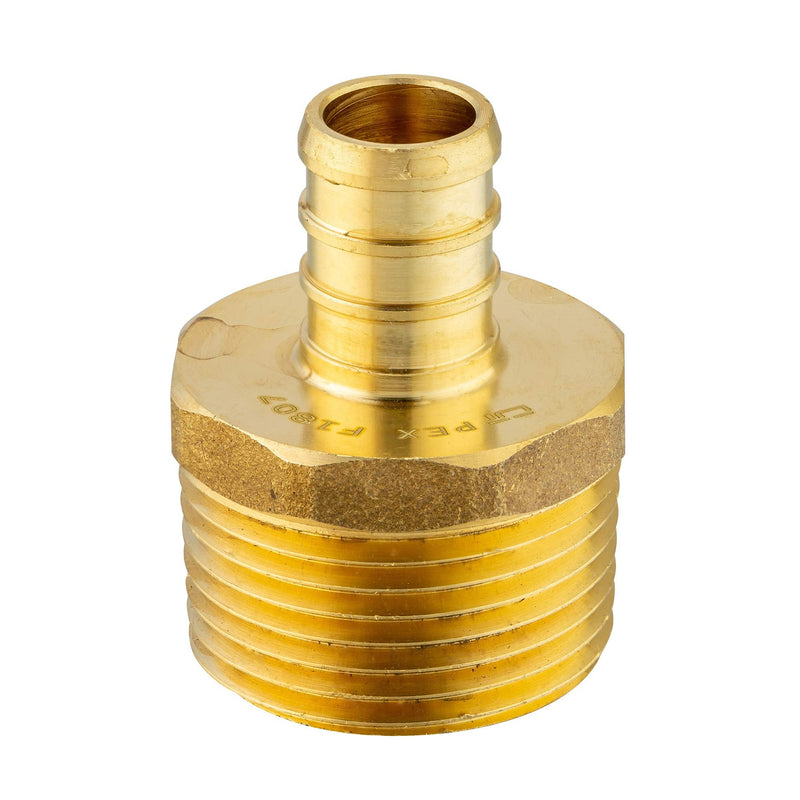 (Pack of 5) EFIELD Pex 1/2 Inch x 3/4 Inch NPT Male Adapter Brass Crimp Fitting (Lead Free)