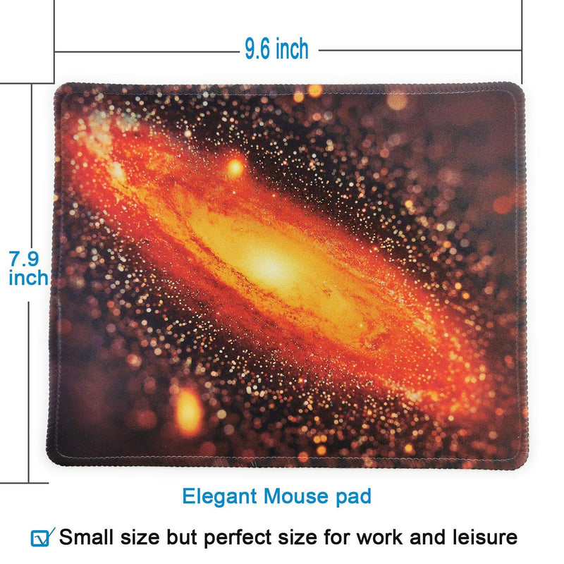 Mouse Pad with Stitched Edge, Computer Mouse Pad with Non-Slip Rubber Base, Mouse Pads for Computers Laptop Mouse 9.6x7.9x0.1 inch, Galaxy (Nebula) Nebula