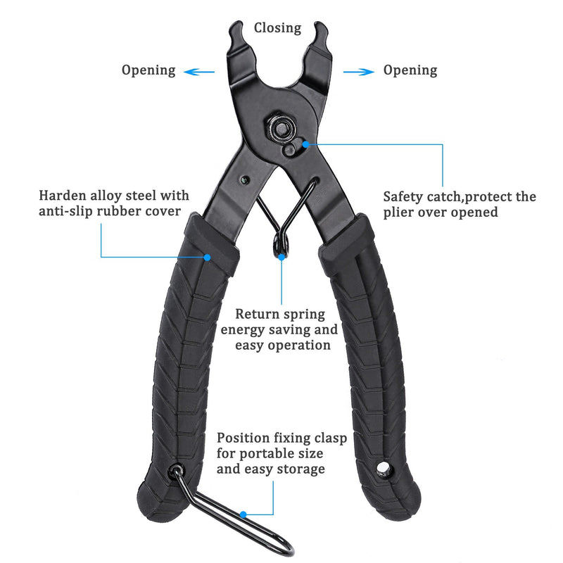 Oumers Bike Link Plier, Chain Plier Missing Link 2 in 1 Opener Closer Remover Plier/Bicycle Chain Plier Compatible with All Speed Chains Repair, Link