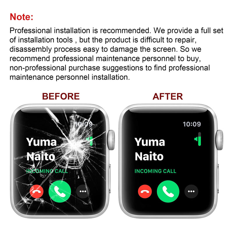 SWARK Front Glass Lens Digitizer Replacement Repair Kit incl Connector Compatible with Apple Watch Series 5 44mm & SE 44mm (No LCD Screen) with Repair Kit