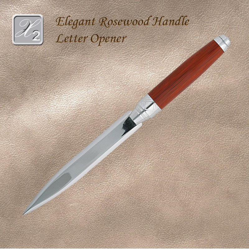 Elegant Luxury Rosewood Handle Letter Opener Rosewood & Chrome