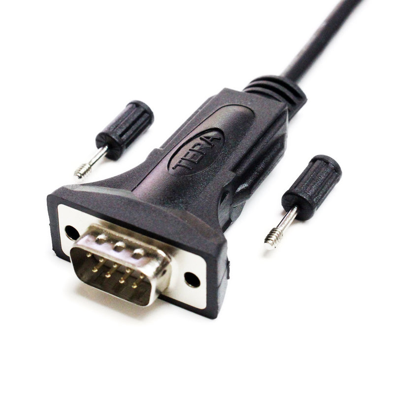 Tera Grand - Premium USB 2.0 to RS232 Serial DB9 Adapter Cable 10 Feet - Supports Windows 10, 8, 7, Vista, XP, 2000, 98, Linux and Mac - Built with FTDI Chipset and Thumbscrews 10 ft