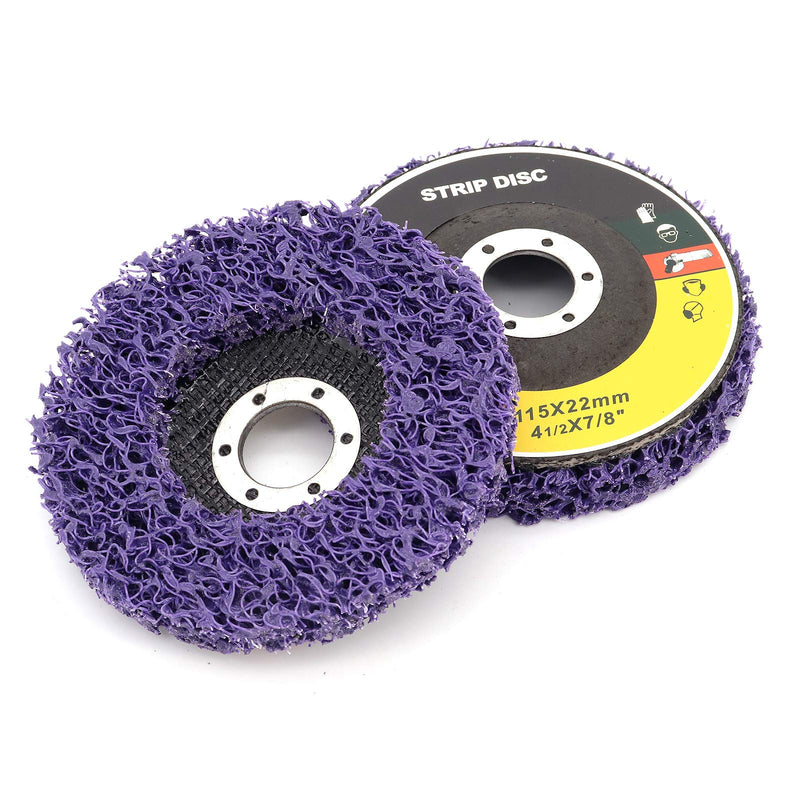 DingGreat 5pcs 115mm Cleaning Disc Coarse Cleaning Disc, Poly Strip Rim Paint Rust Removal Disc for Angle Grinder, for Rust/Paint/Chipping Materials Removing Purple