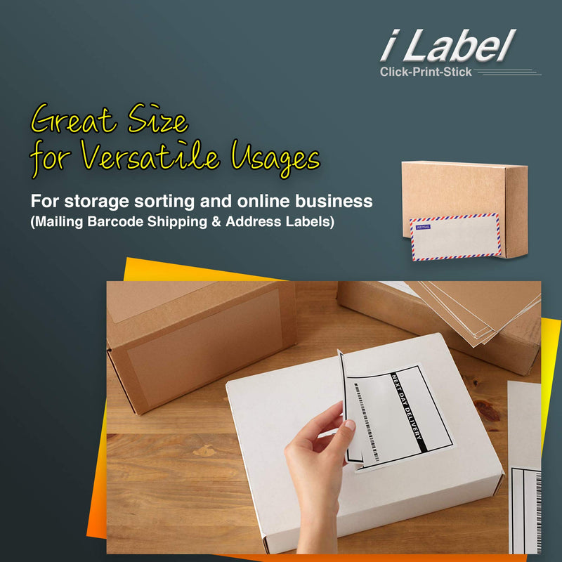 iLable 8.5" x 11" Full Sheet Sticker Paper for Laser & Inkjet Printers[50 Sheets,50 Labels] 50