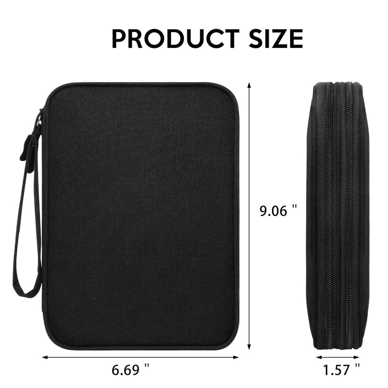 CILLA Electronics Organizer Travel, Travel Cord Organizer Case, Compact Electronics Accessories Bag for Cable, Cord, Charger, Phone Black