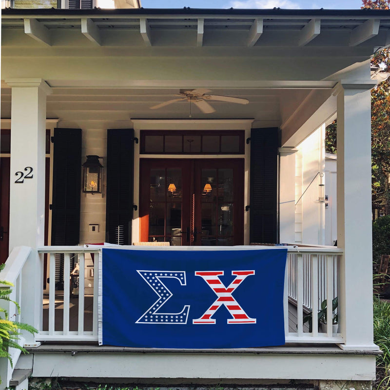Sigma Chi USA Letter Fraternity Flag Greek Banner Large 3 feet x 5 feet Sign Decor Sig Chi (Flag - USA)