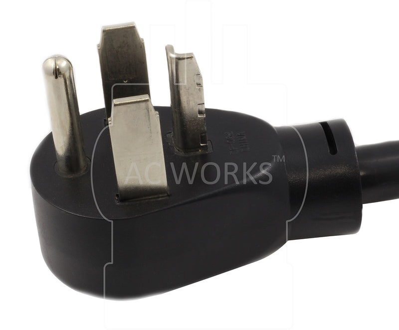 AC WORKS 30 Amp 4-Prong Dryer Wall Outlet Adapter (To 3-Prong 30A Dryer Plug) To 3-Prong 30A Dryer Plug