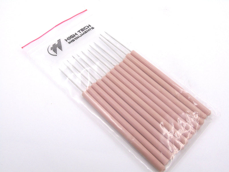 Pack of 12 Dissecting Dissection Teasing Needle Straight with Plastic Handle (HTI BRAND)
