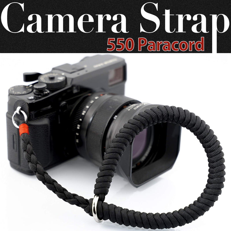 Camera Wrist Strap (Black) Paracord Camera Hand Strap Black