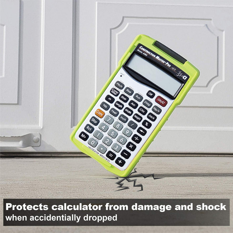 Calculated Industries 5022-5 Armadillo Gear Hard Protective Calculator Case in Lime Green